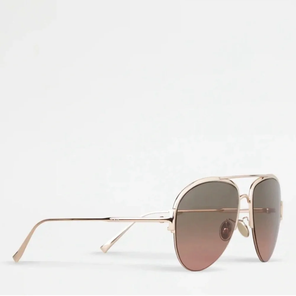 NWT TOD'S Pilot Sunglasses, gold
